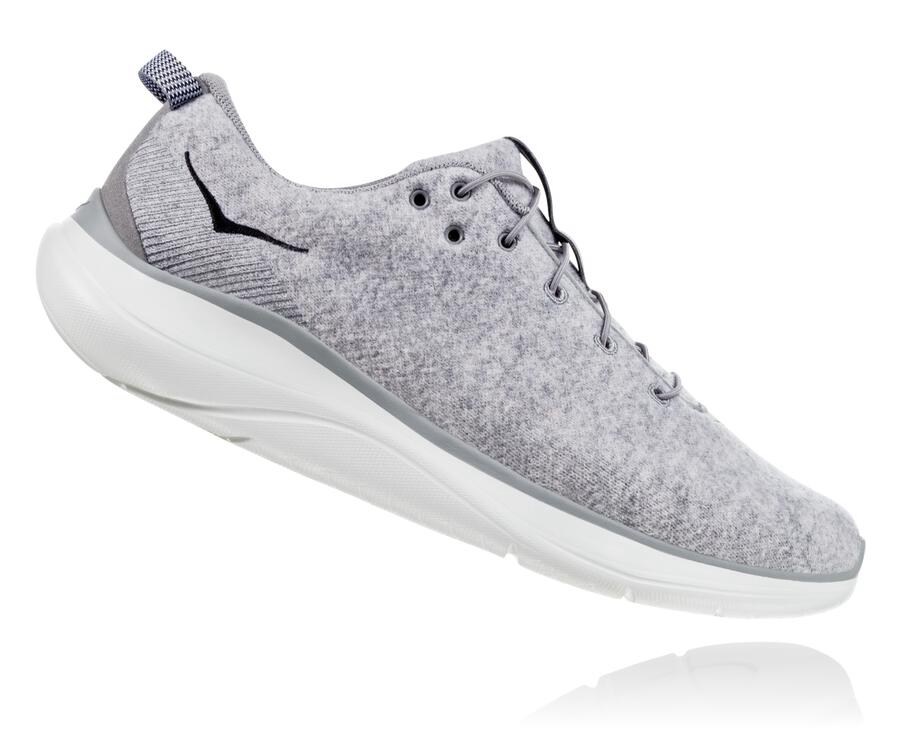 Hoka Australia One One Hupana Flow Wool - Mens Running Shoes Grey - KANZM-6725